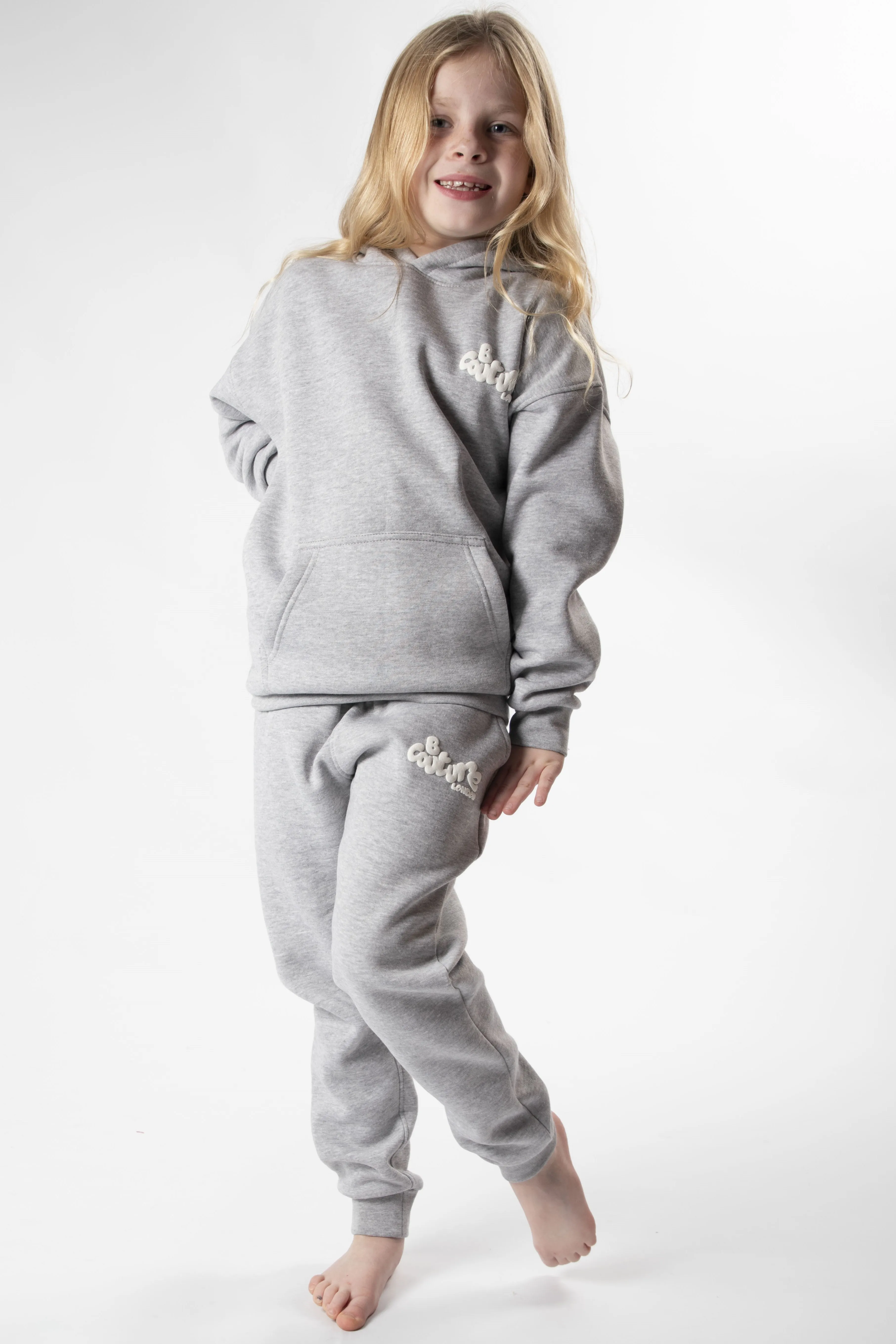 Harrington Girls Tracksuit - Grey Marl