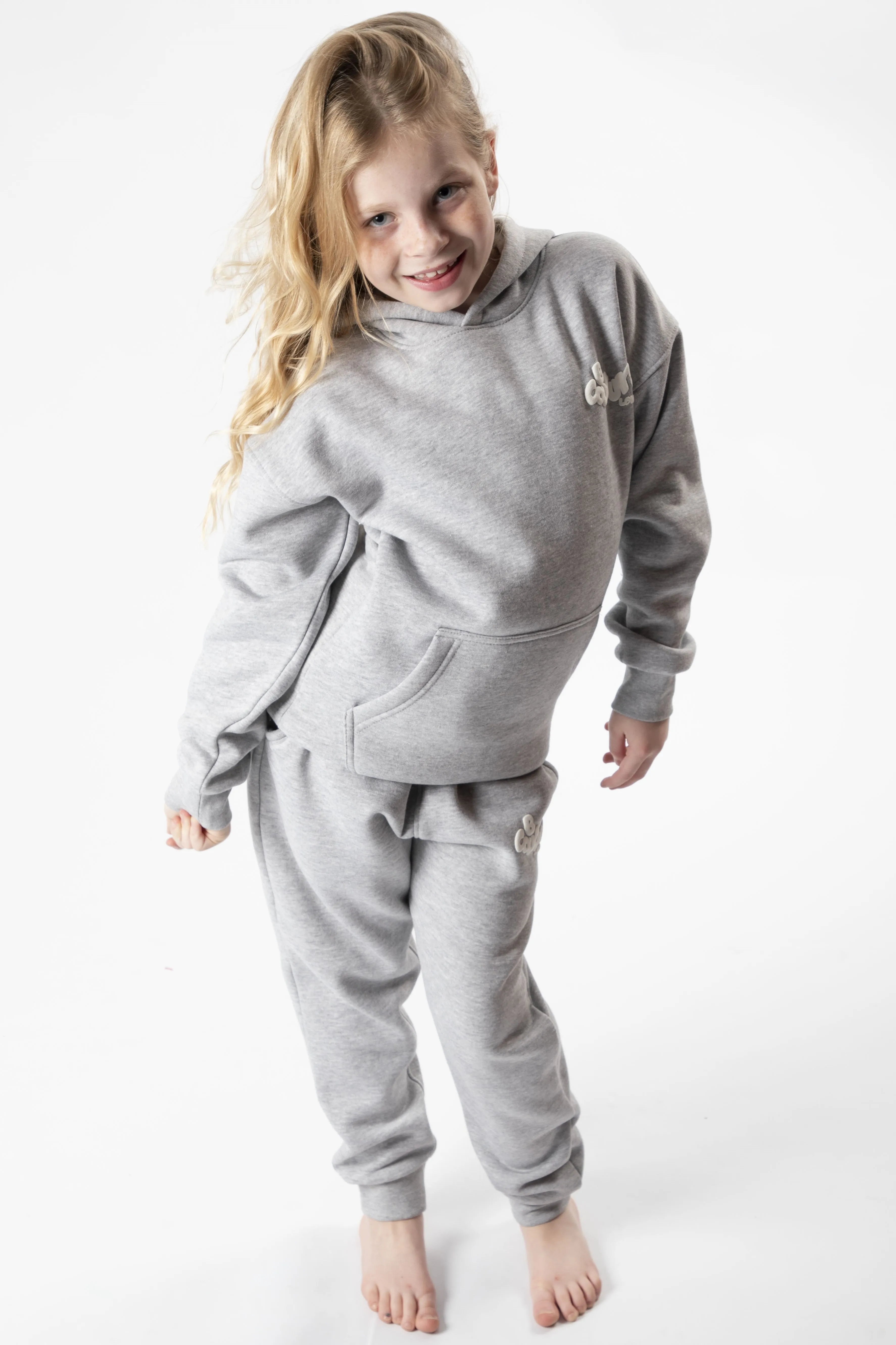 Harrington Girls Tracksuit - Grey Marl