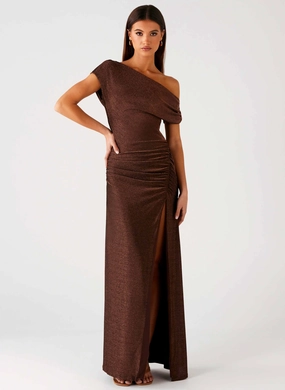 Harvest Moon Maxi Dress - Chocolate Visible Seam Harvest Moon Maxi Dress - Chocolate Mood Glow