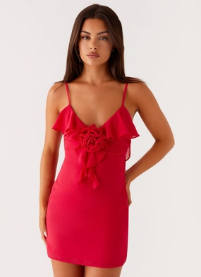 Haylie Mini Dress - Raspberry RollUp Sleeve Option Feminine Design Active Moments Haylie Mini Dress - Raspberry