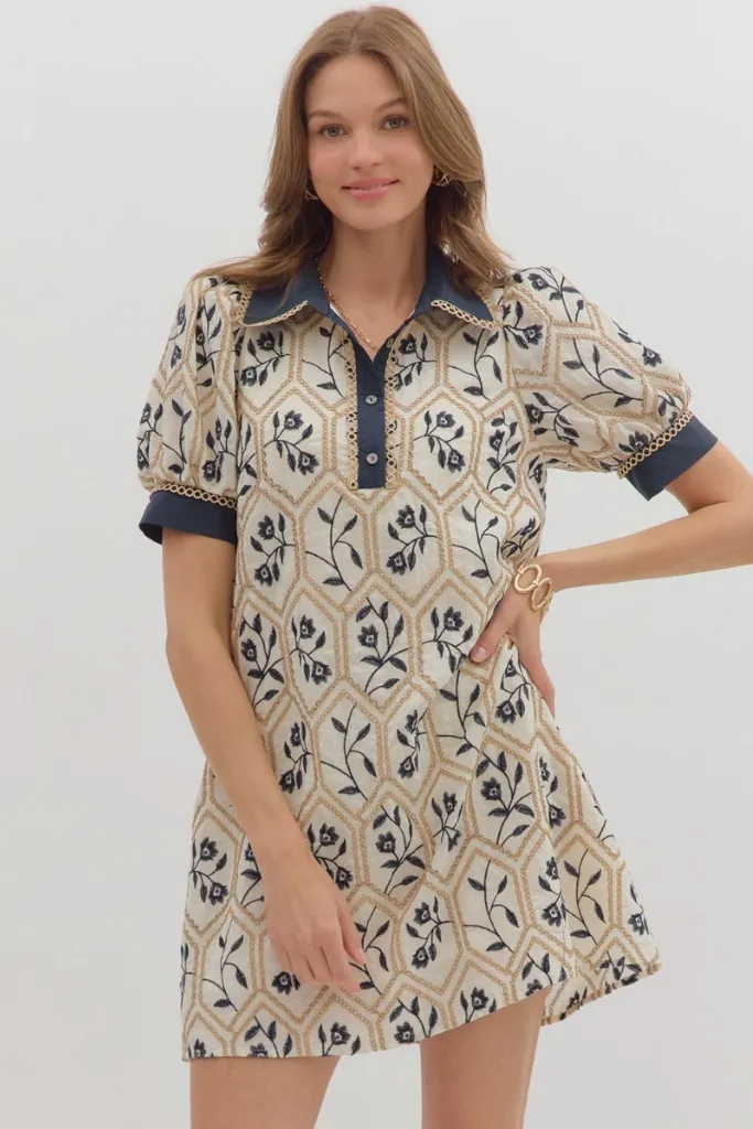 Hazel Floral Printed Mini Dress Effortless Layer Wear