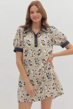 Hazel Floral Printed Mini Dress Easy Layer Hazel Floral Printed Mini Dress Long Sleeve
