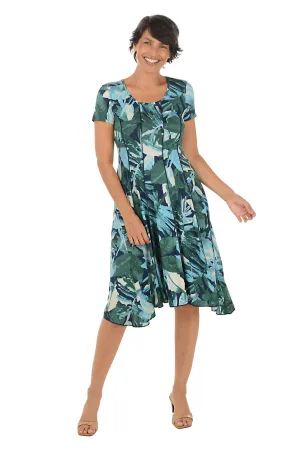 Hazy Ferns Short Sleeve Seamed Dress Chic and Cozy Formal Occasion confident look Hazy Ferns Short Sleeve Seamed Dress