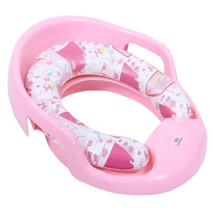 Heart Home Kids Potty Seat | Plastic Cushioned Potty Seat | Kids Toilet Seat with Handle | Potty Training Seat for Kids | Cushioned Toilet Stand for Kids | Pink