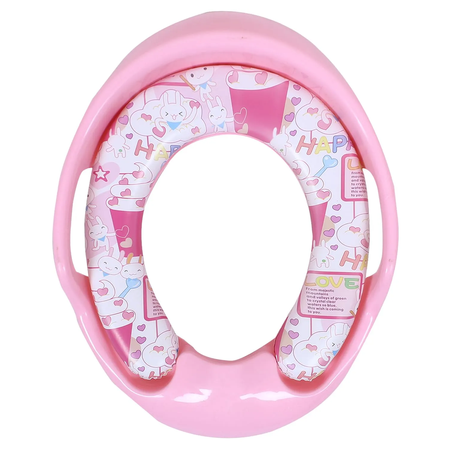 Heart Home Kids Potty Seat | Plastic Cushioned Potty Seat | Kids Toilet Seat with Handle | Potty Training Seat for Kids | Cushioned Toilet Stand for Kids | Pink