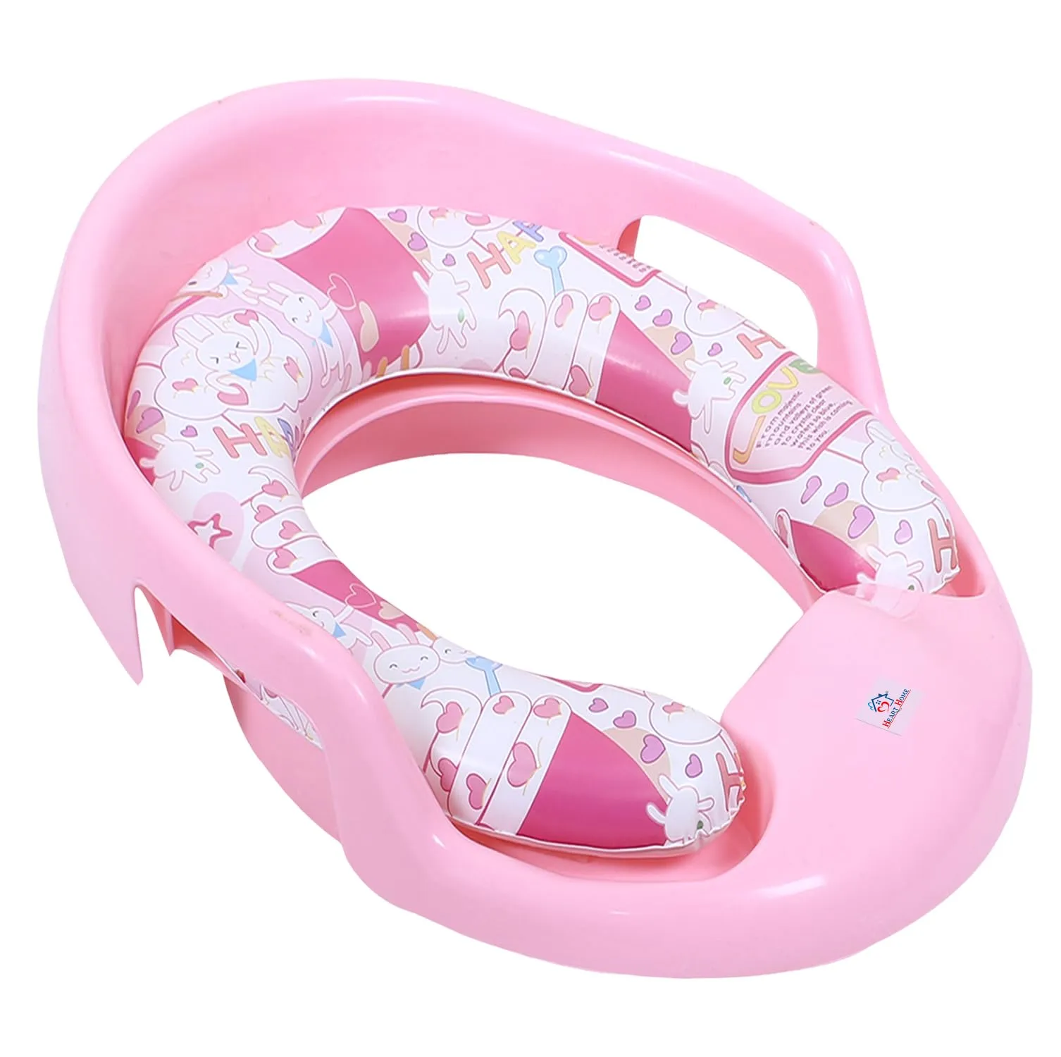 Heart Home Kids Potty Seat | Plastic Cushioned Potty Seat | Kids Toilet Seat with Handle | Potty Training Seat for Kids | Cushioned Toilet Stand for Kids | Pink