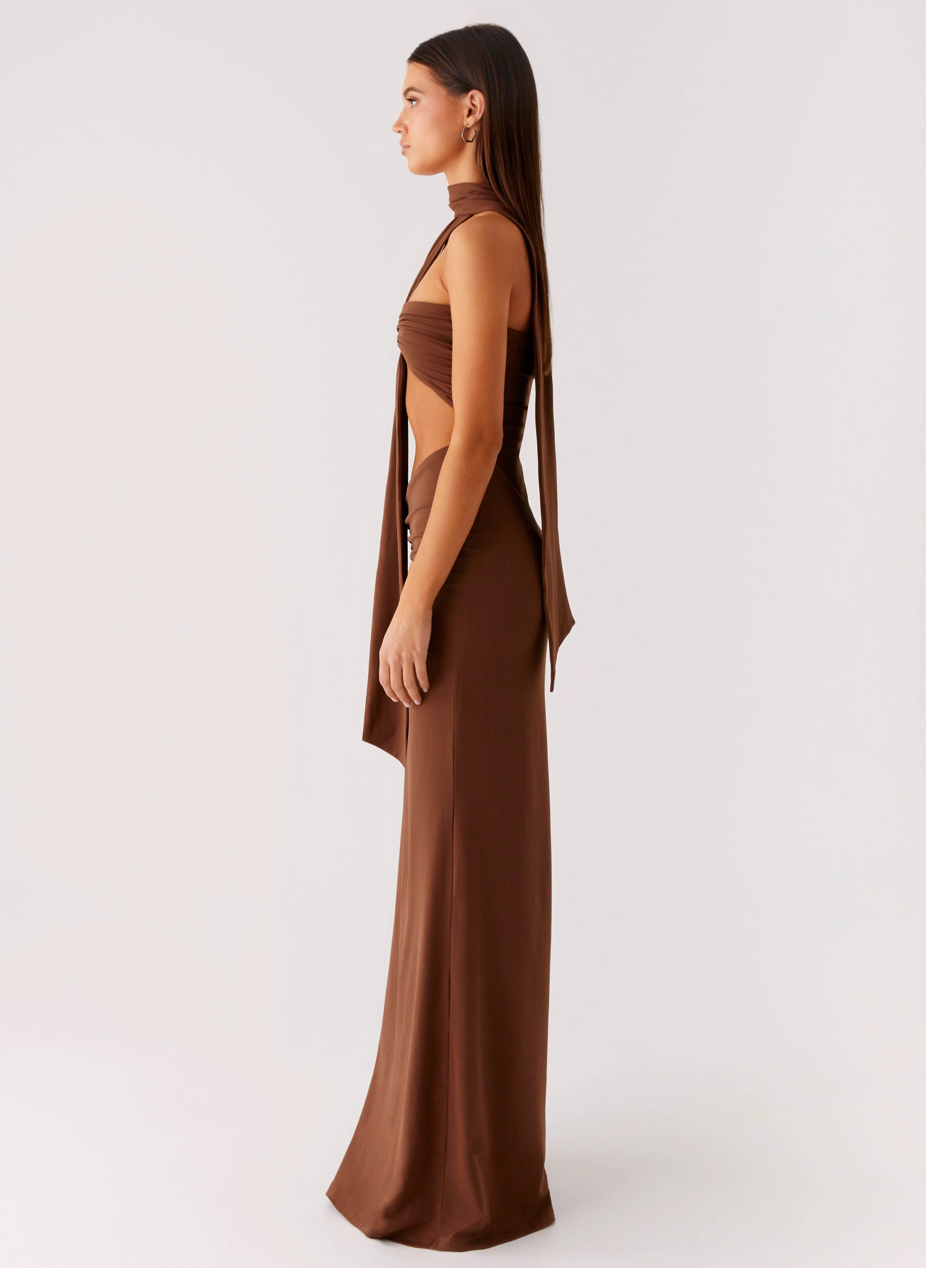 Olive Bloom Maxi Dress - Chocolate Elegant Look Elegant Tailoring