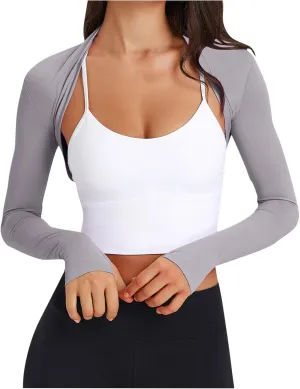 HGps8w Cooling Shawl Arm Sleeves Sun Protection for Women Long Sleeve Open Front Bolero Shrug Crop Top CardiganS