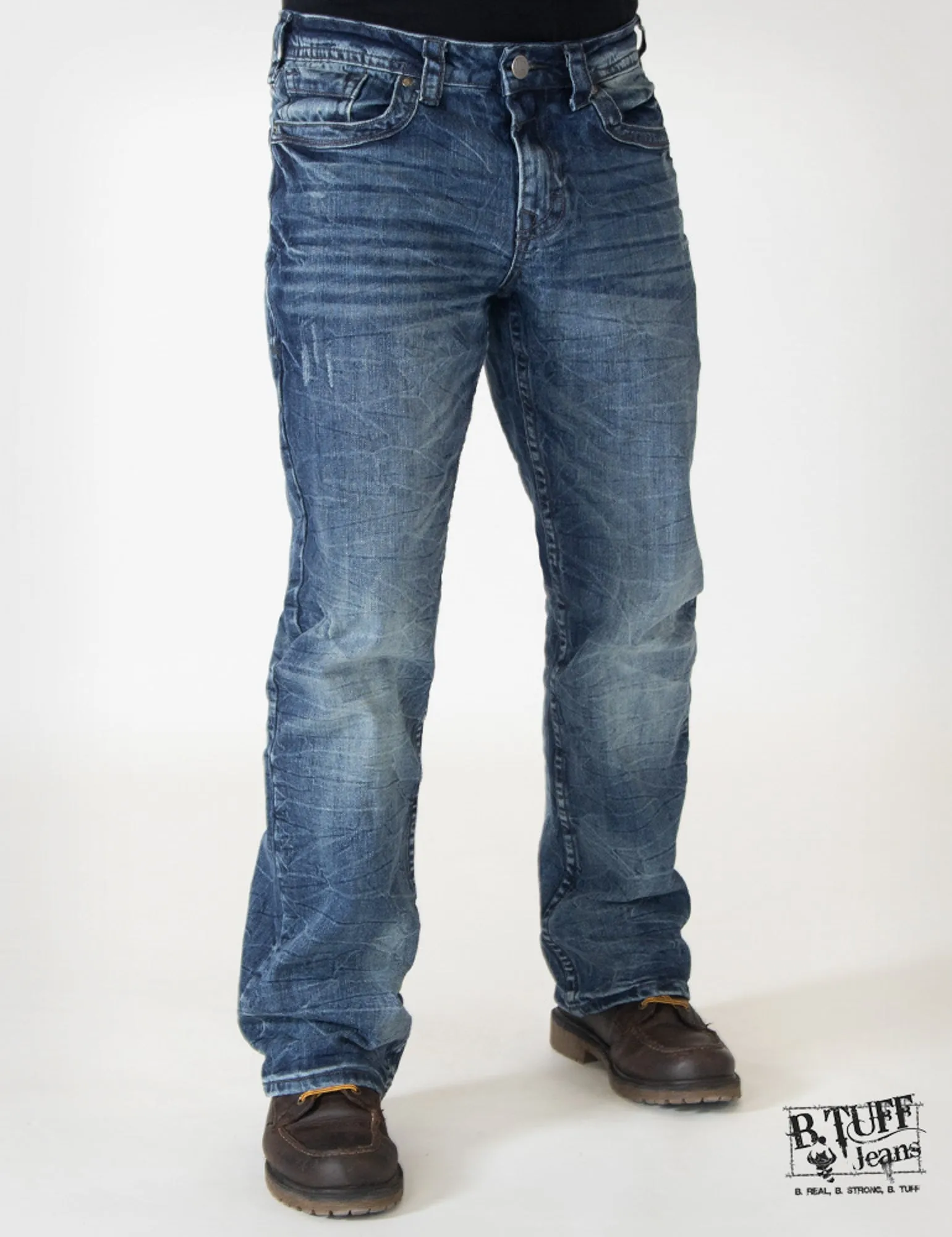 Mens Medium Wash Cotton Blend Jeans Overdrive Night Out Traveler Gear Stylish