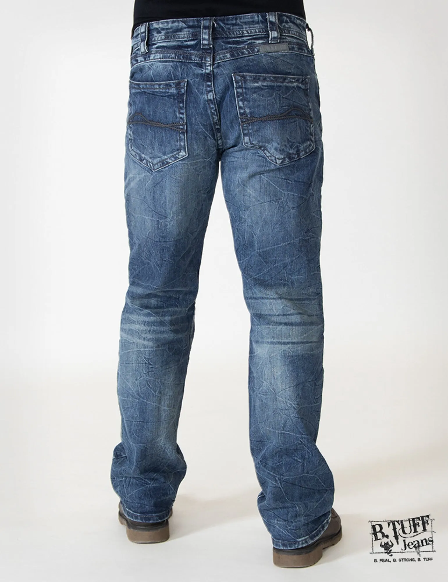 Mens Medium Wash Cotton Blend Jeans Overdrive Basic Attire Breathable Weekend Warrior Travel Outfit