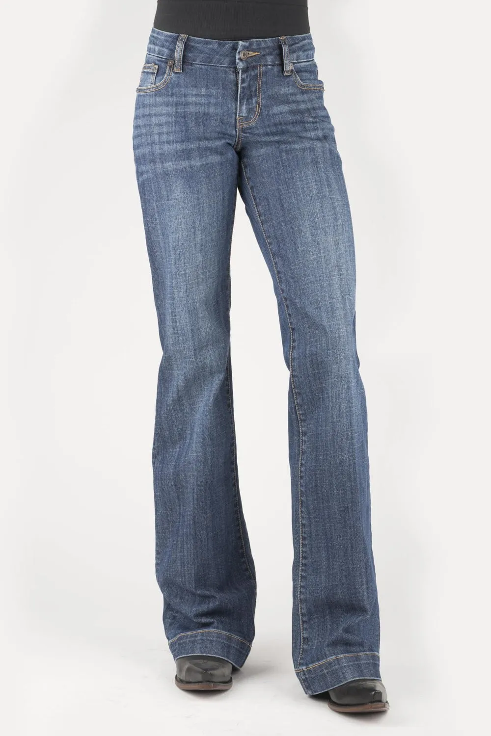 Leisure Wear Stetson Womens 214 Trouser Bottom Corner Blue Cotton Blend Jeans
