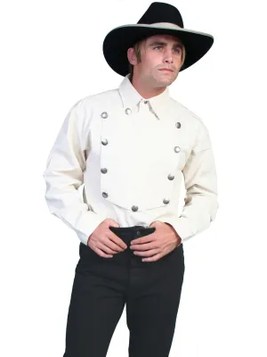 High-End Fabric Scully RangeWear Mens Natural 100% Cotton Concho L/S Western Bib Shirt Ethical production Scully RangeWear Mens Natural 100% Cotton Concho L/S Western Bib Shirt
