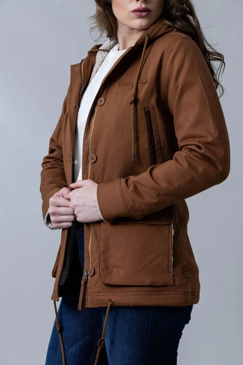 Kimes Ranch Womens AWA WW Brown Cotton Blend Cotton Jacket Teen Outfit Bold Urban Explorer Relaxed Style City Walk Trend Setter