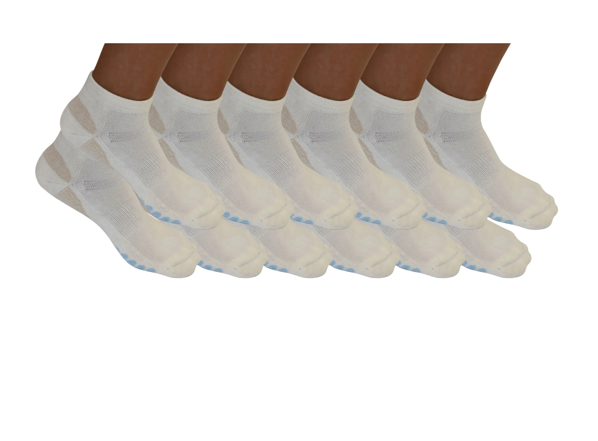 High Performance Anklet Bamboo Viscose Socks Unisex White Color - 12-pack