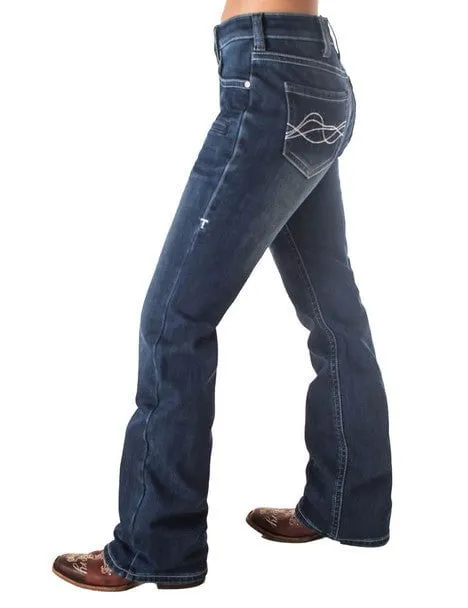 Textured Party Look Soft Trend Setter Chill Outfit Cowgirl Tuff Womens Double Down Flannel Dark Wash Cotton Blend Jeans