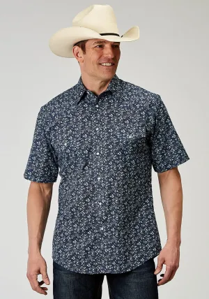 High-Quality Fabric Roper Mens 1962 Ditsy Floral Blue Cotton Blend S/S Shirt Roper Mens 1962 Ditsy Floral Blue Cotton Blend S/S Shirt Country Charm