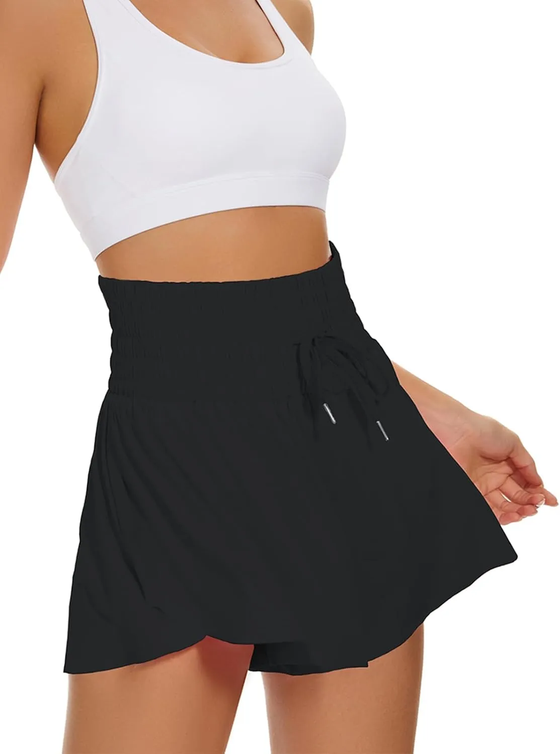 High Waist Butterfly Shorts for Women High Rise Flowy Shorts with Pockets