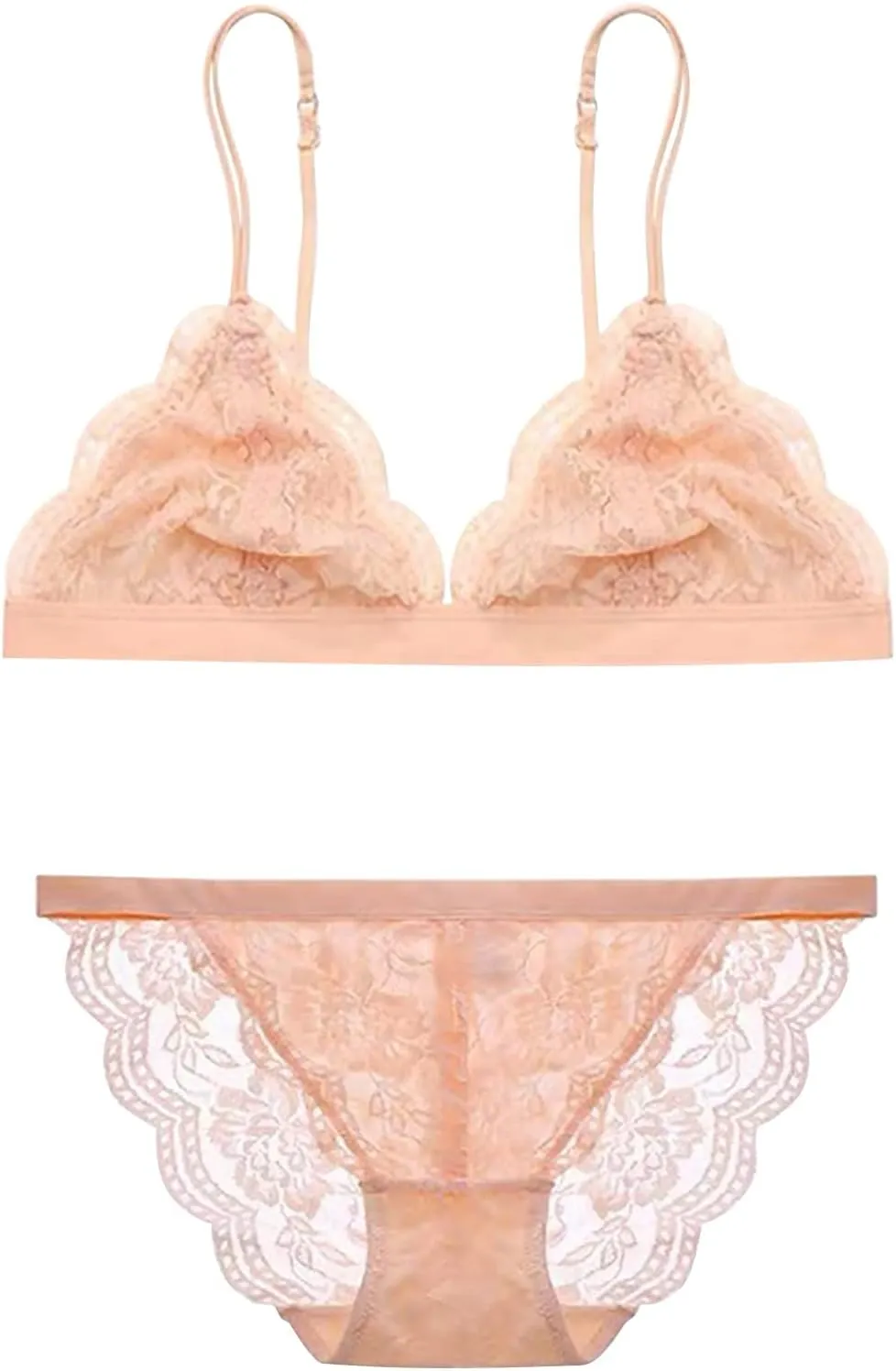 High Waist Lace Underwear Set Bralette Bra and Panty Sey Lingerie Panties