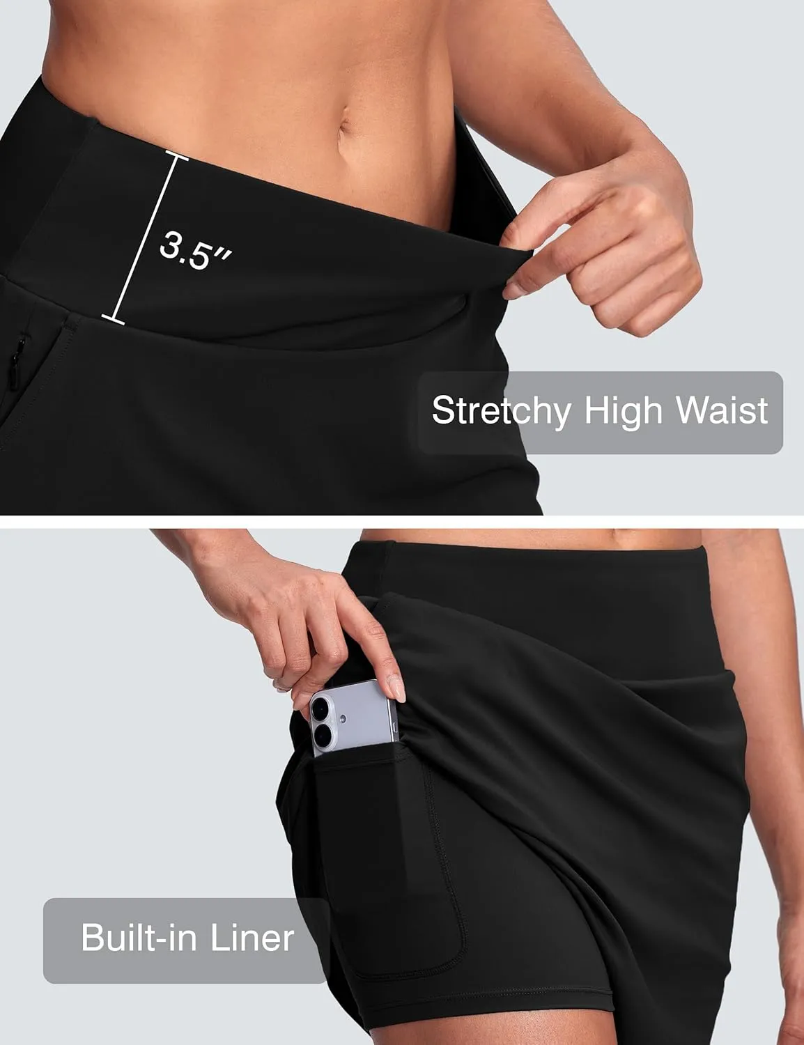 High Waisted Tennis Golf Athletic Skirts for Women Tummy Control Pickleball Skort with Shorts Pockets Anti Slip
