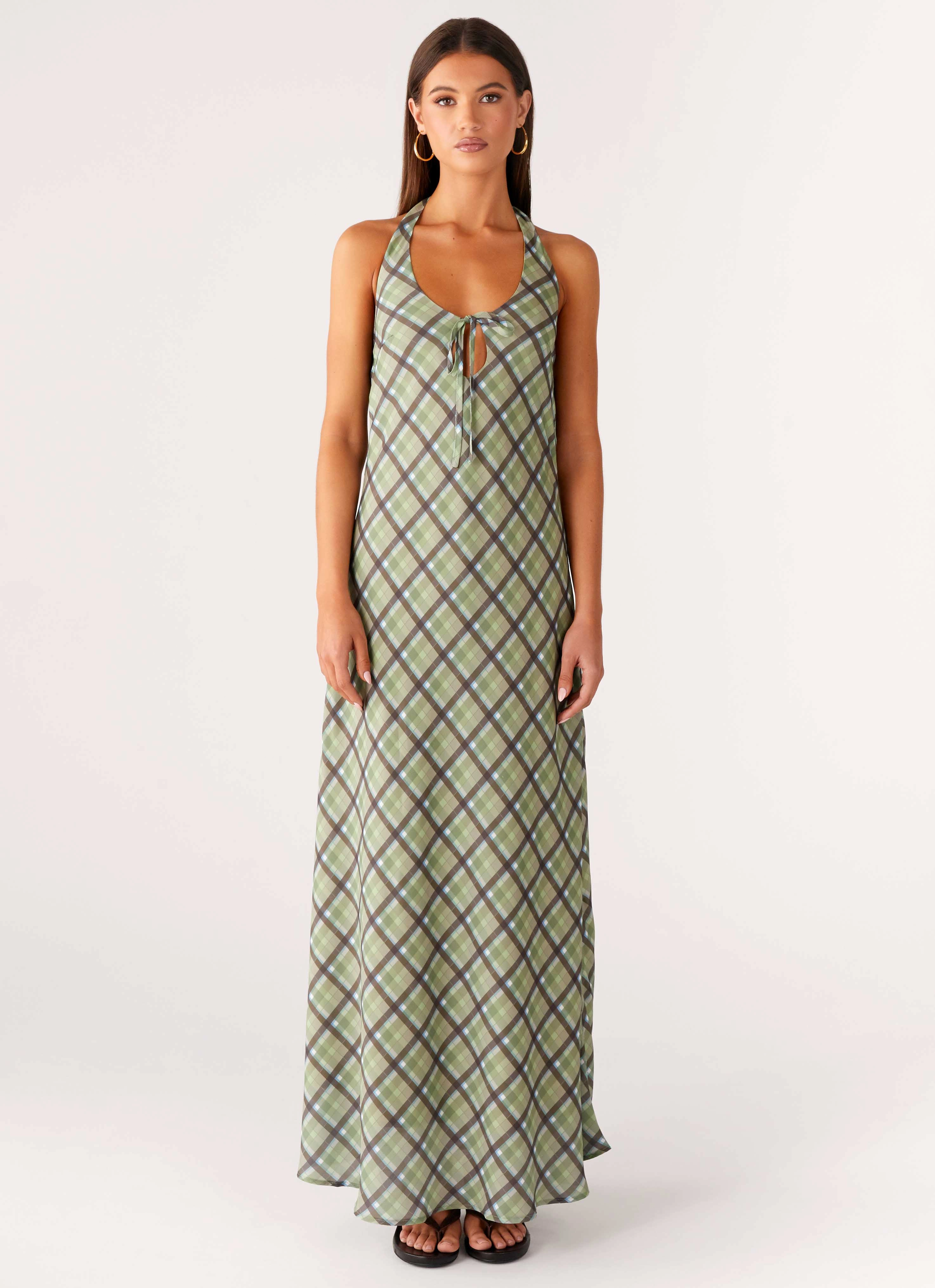 Relaxed Fit Design Coralie Maxi Dress - Cedar Check