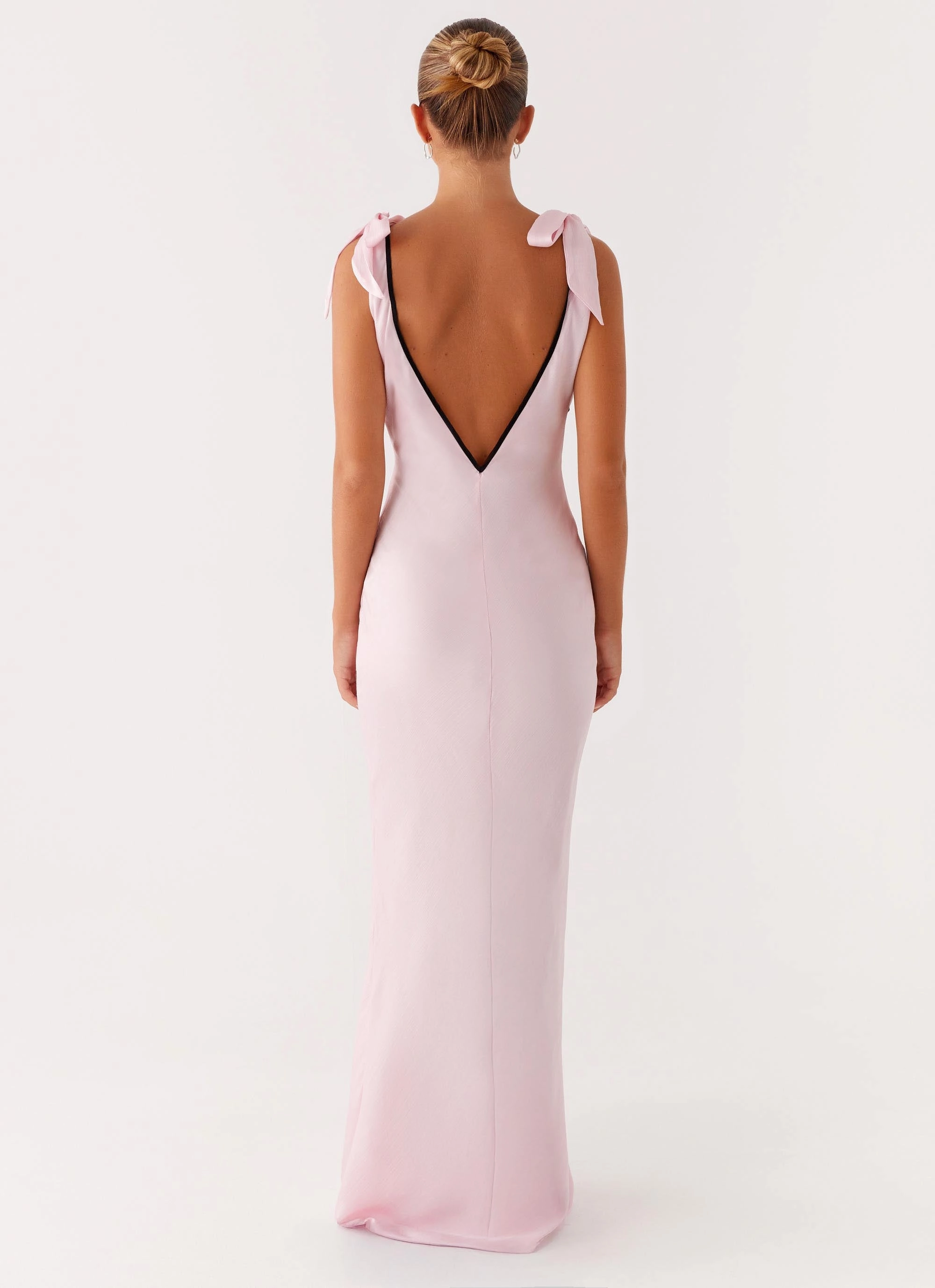 Romeo Maxi Dress - Pink Embroidered-Detail
