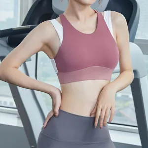Hollow Crop Tops Double Straps Gym Nylon Spandex Sexy Active Sports Bra