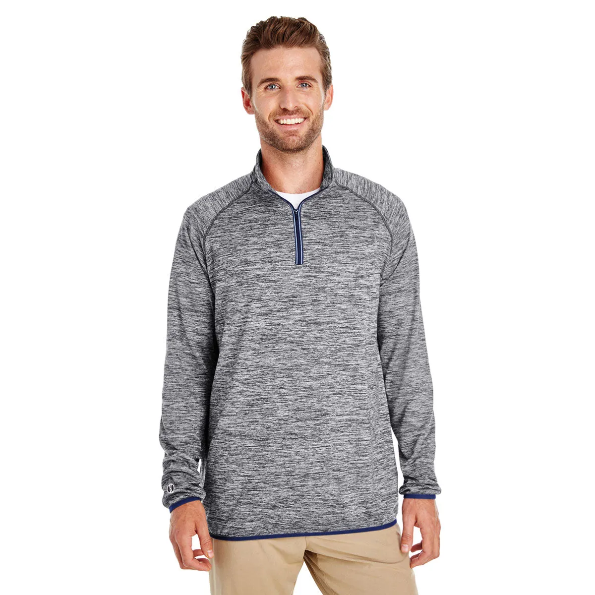 Holloway Men's Carbon Heather/Navy Force Training Top