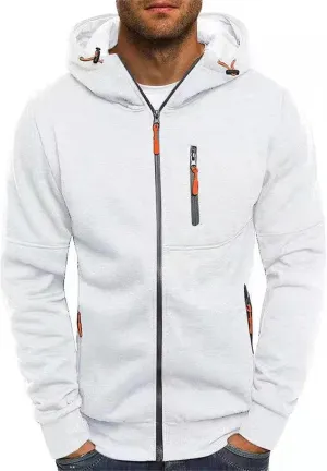 Hoodies for Men Full Zip Cardigan Sweatshirts Zip Up Long Sleeve Sweatshirt Casual Sports Coat with Zipper Pockets