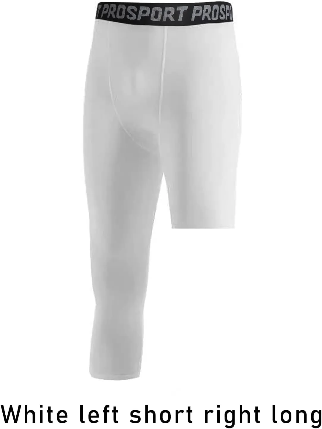 Hotfiary Men's Compression Pants 3/4 Activewear Leggings One Leg Base Layers for Basketball Athletic Running (2 Pieces)