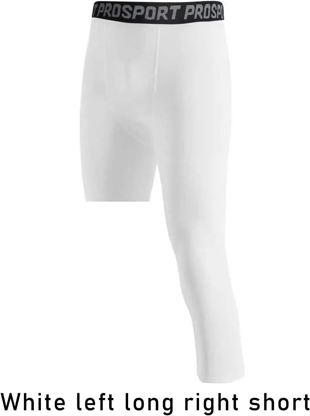 Hotfiary Men's Compression Pants 3/4 Activewear Leggings One Leg Base Layers for Basketball Athletic Running (2 Pieces)