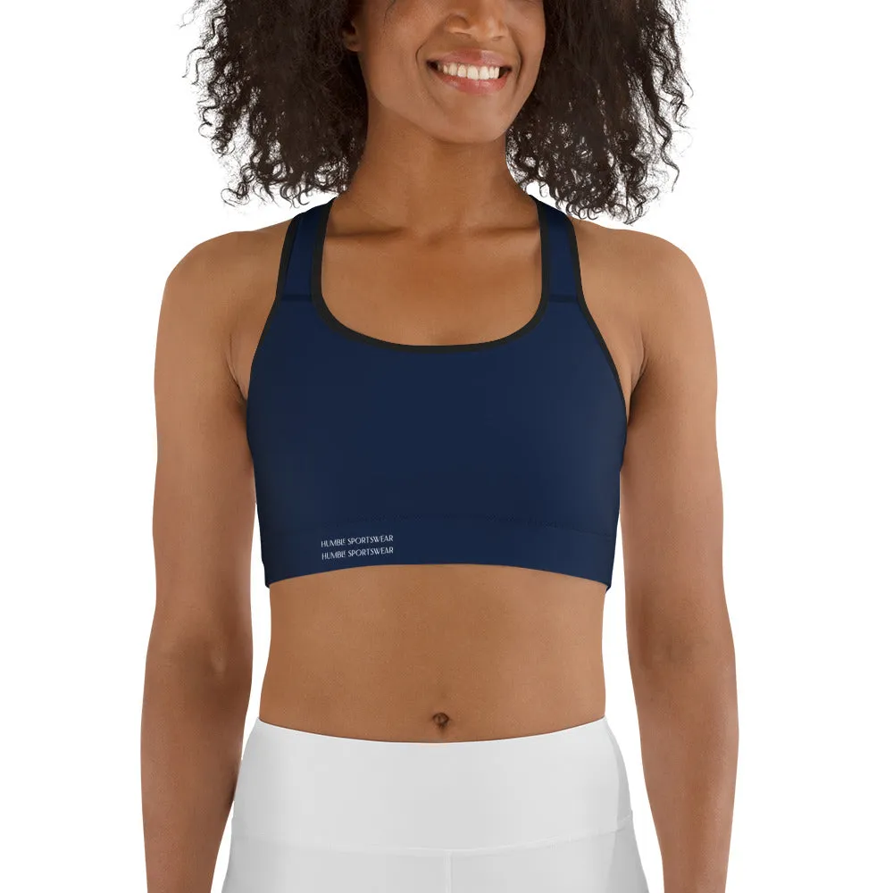 Humble Sportswear™ Navy Blue Dri-Fit Sports Bra