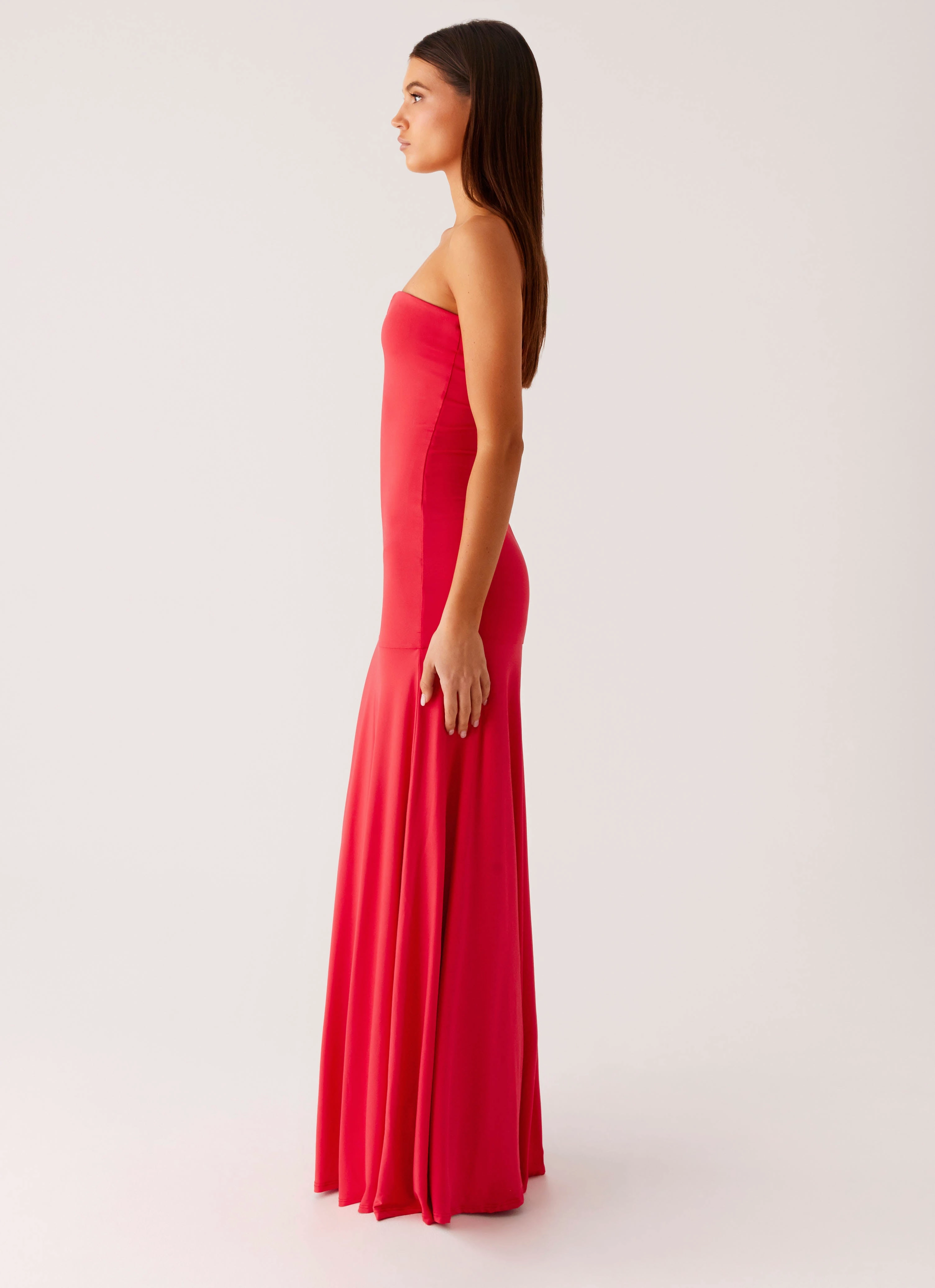 Hurts Like Hell Maxi Dress - Pink Mixed Fabric Perfect For Any Occasion