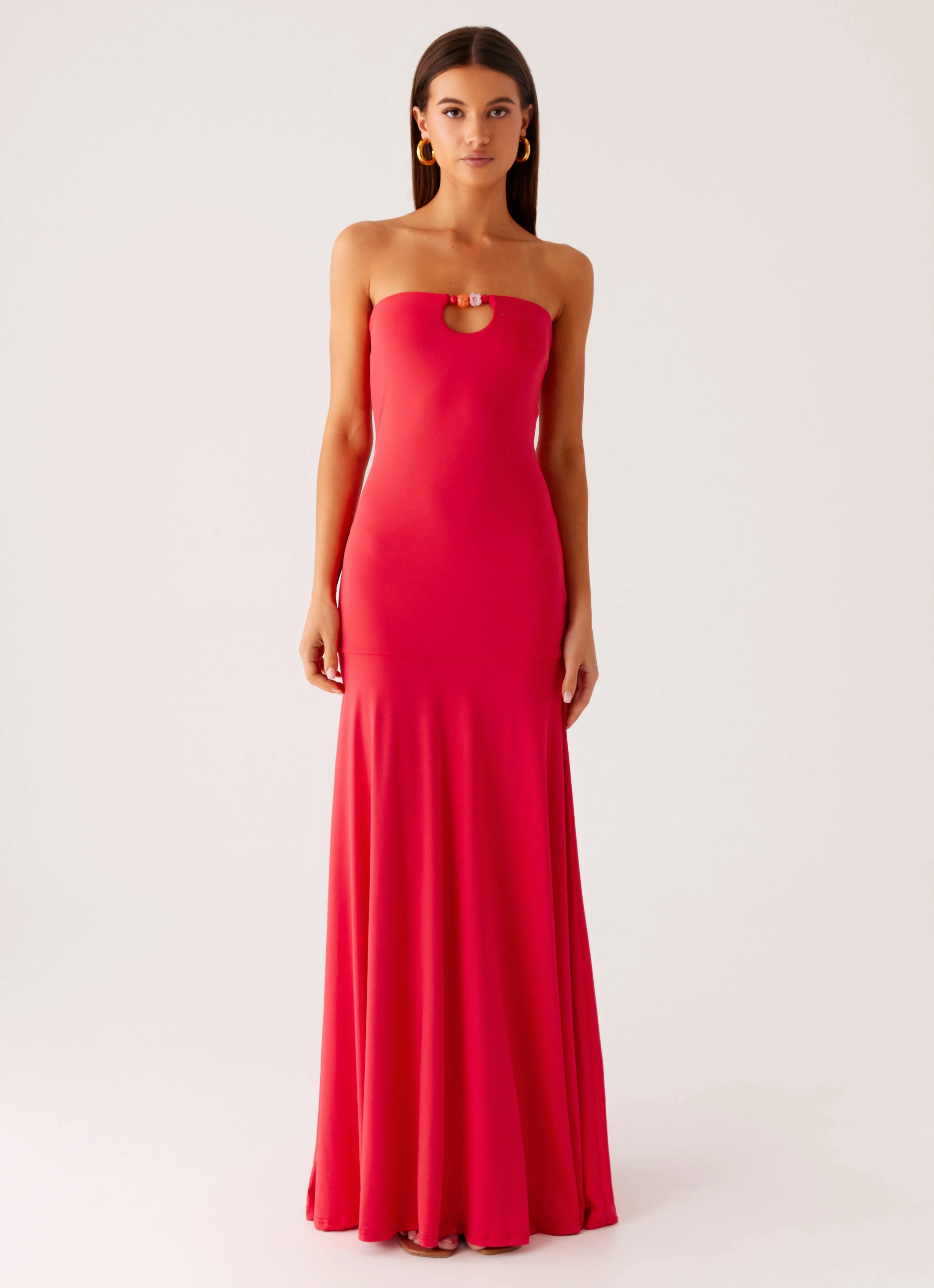 Hurts Like Hell Maxi Dress - Pink Sleek Flex