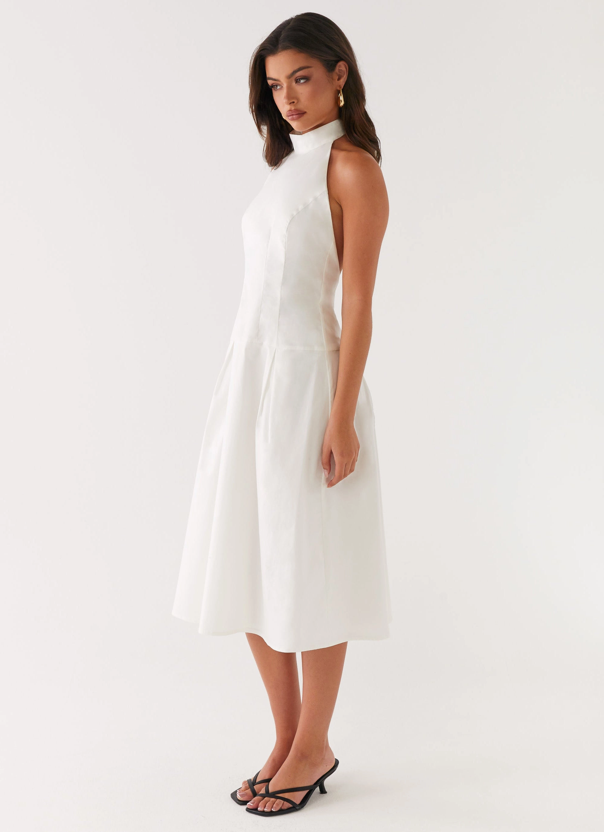 Perfect Layers Calla Halter Midi Dress - White