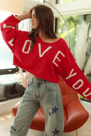 I LOVE YOU LETTER KNIT TOP S-XL Limited Edition I LOVE YOU LETTER KNIT TOP S-XL Lightweight Design Effortless Wearable