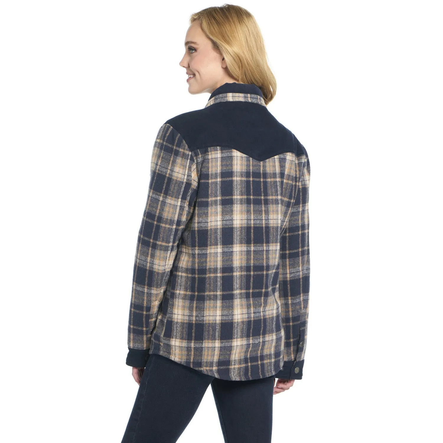 Festival Outfit Affordable Sunny Vibes Cripple Creek Womens Plaid Blanket Two-Toned Liberty Blue 100% Polyester Jacket
