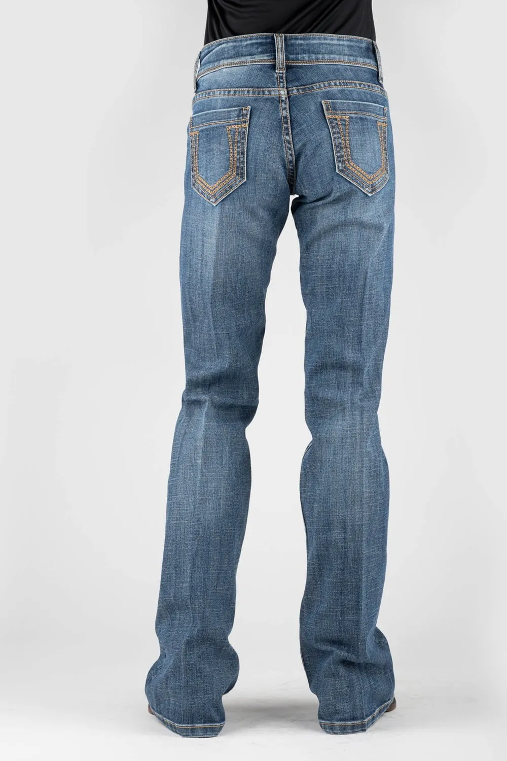 Stetson Womens 816 Classic Gold Deco Blue Cotton Blend Jeans Vintage Lover Smooth Bold Evening Stroll Stretch Breathable