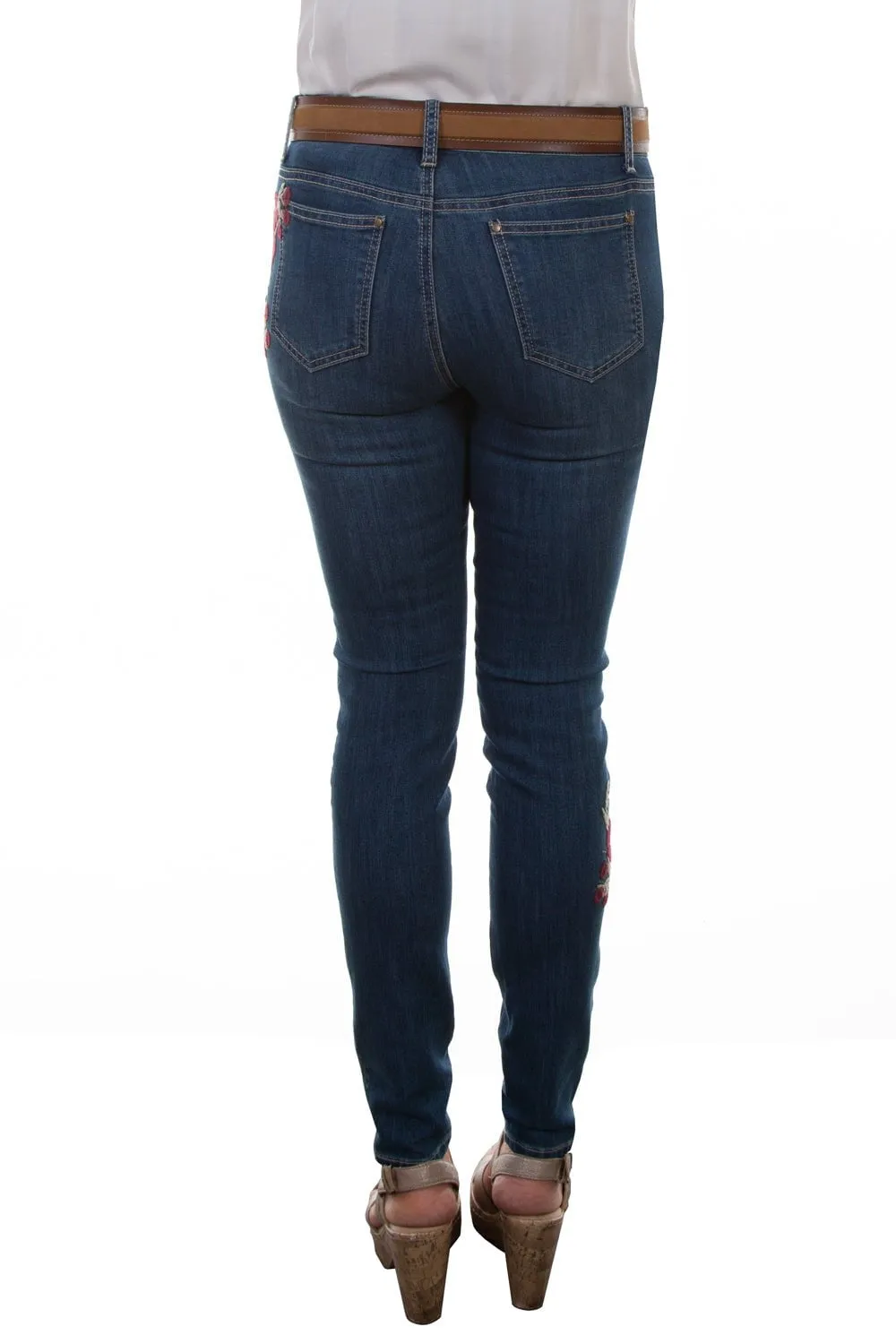 Slim Family Style Daily Wear Everyday Vibrant Scully Womens Denim Cotton Blend Floral Jeans