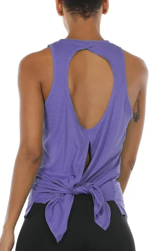 icyzone Open Back Workout Tank Top Shirts - Activewear Exercise Athletic Yoga Tops for Women
