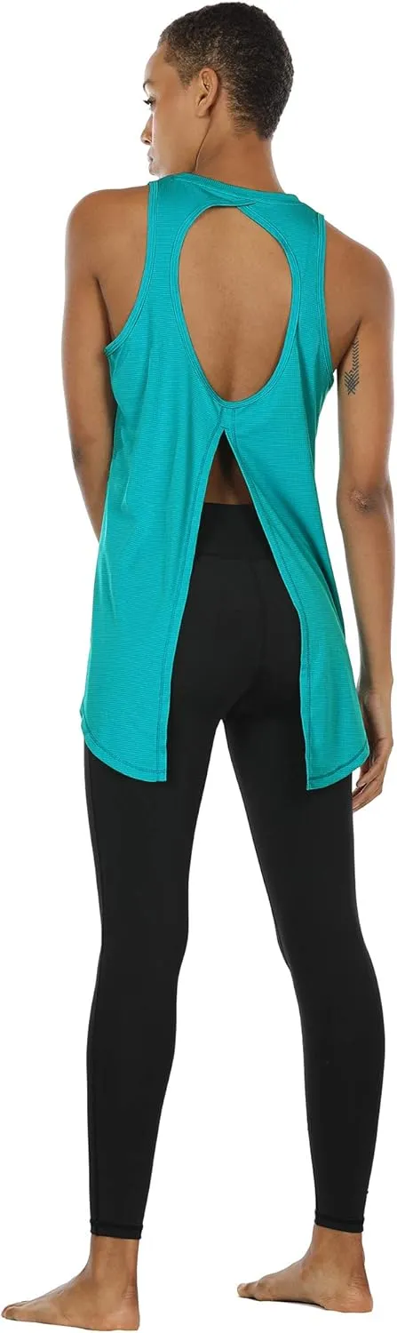 icyzone Open Back Workout Tank Top Shirts - Activewear Exercise Athletic Yoga Tops for Women