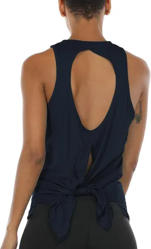 icyzone Open Back Workout Tank Top Shirts - Activewear Exercise Athletic Yoga Tops for Women