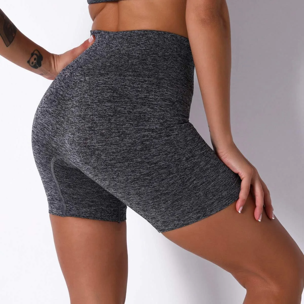 IMEKIS Women's Yoga Outfit Seamless Workout Set High Waist Exercise Shorts Pants with Sport Crop Top Bra 2PCS Gym Tracksuits
