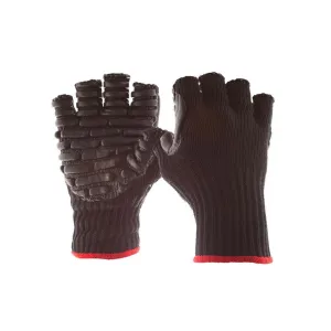 Impacto Blackmaxx Touch Vibration Dampening Open Finger Work Gloves – Touchscreen Compatible, Anti-Fatigue Protection, Precision Fit