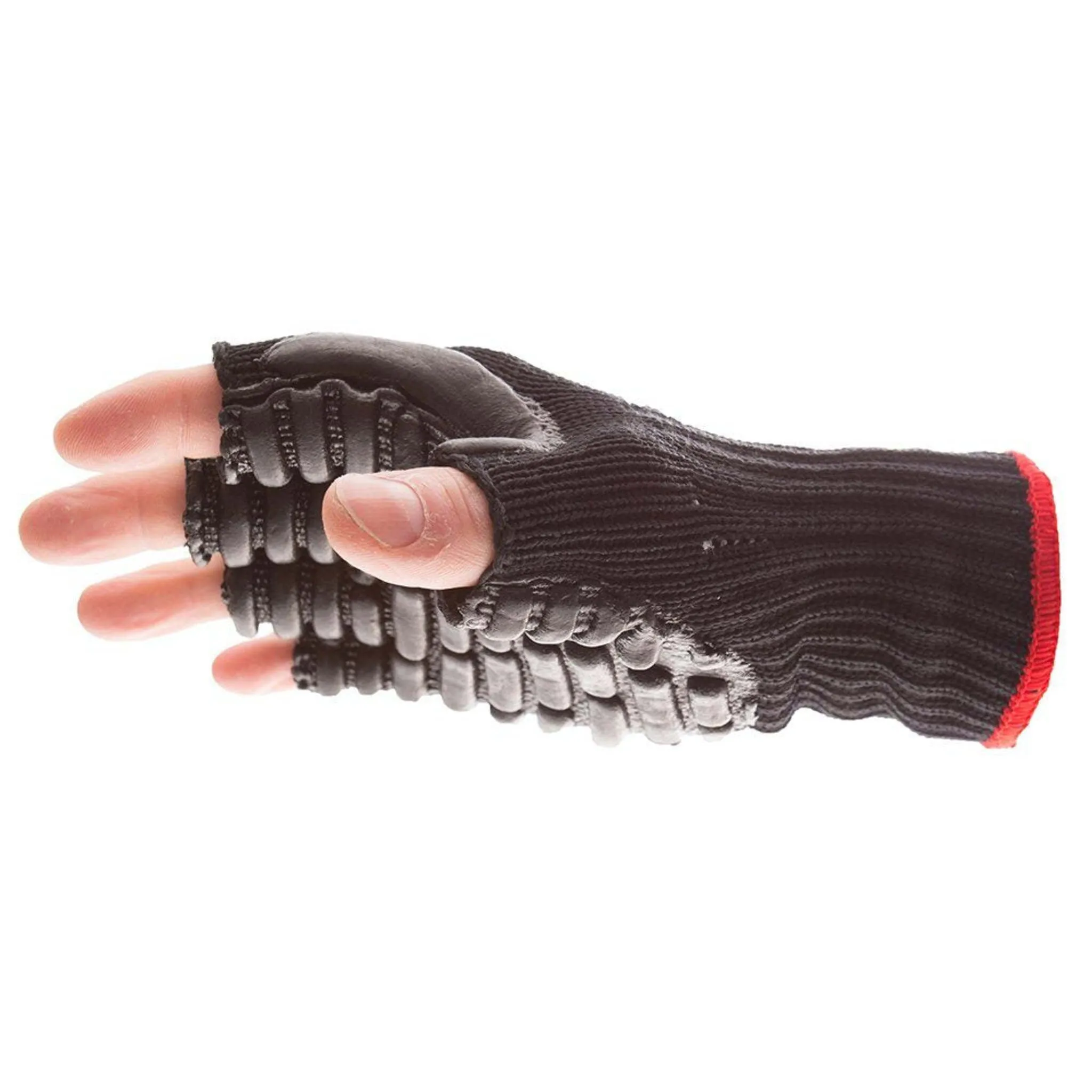 Impacto Blackmaxx Touch Vibration Dampening Open Finger Work Gloves – Touchscreen Compatible, Anti-Fatigue Protection, Precision Fit