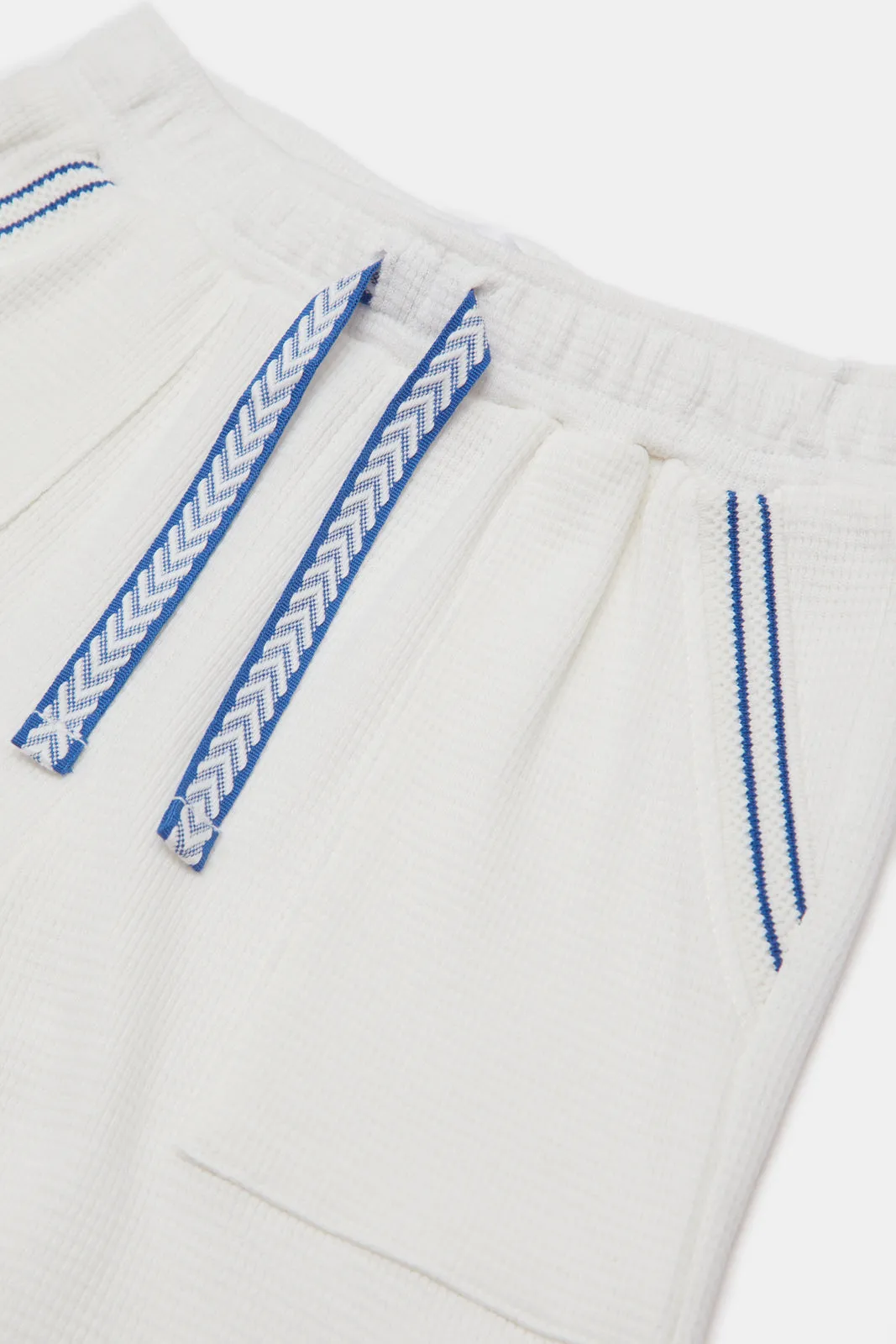 Infant Boys Cream Micro Waffle Active Shorts