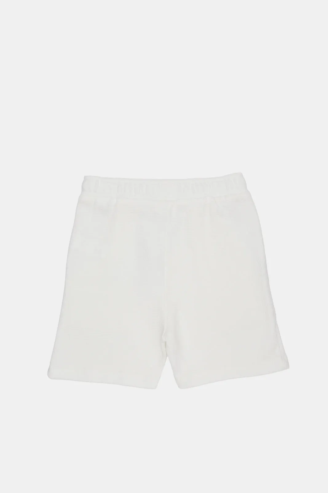 Infant Boys Cream Micro Waffle Active Shorts