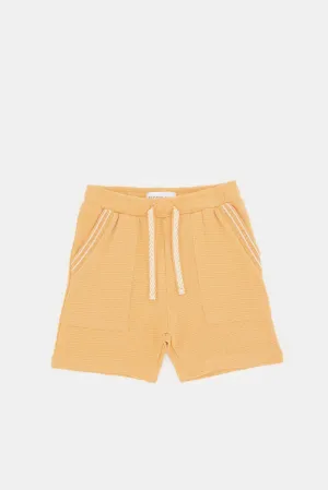 Infant Boys Orange Micro Waffle Active Shorts