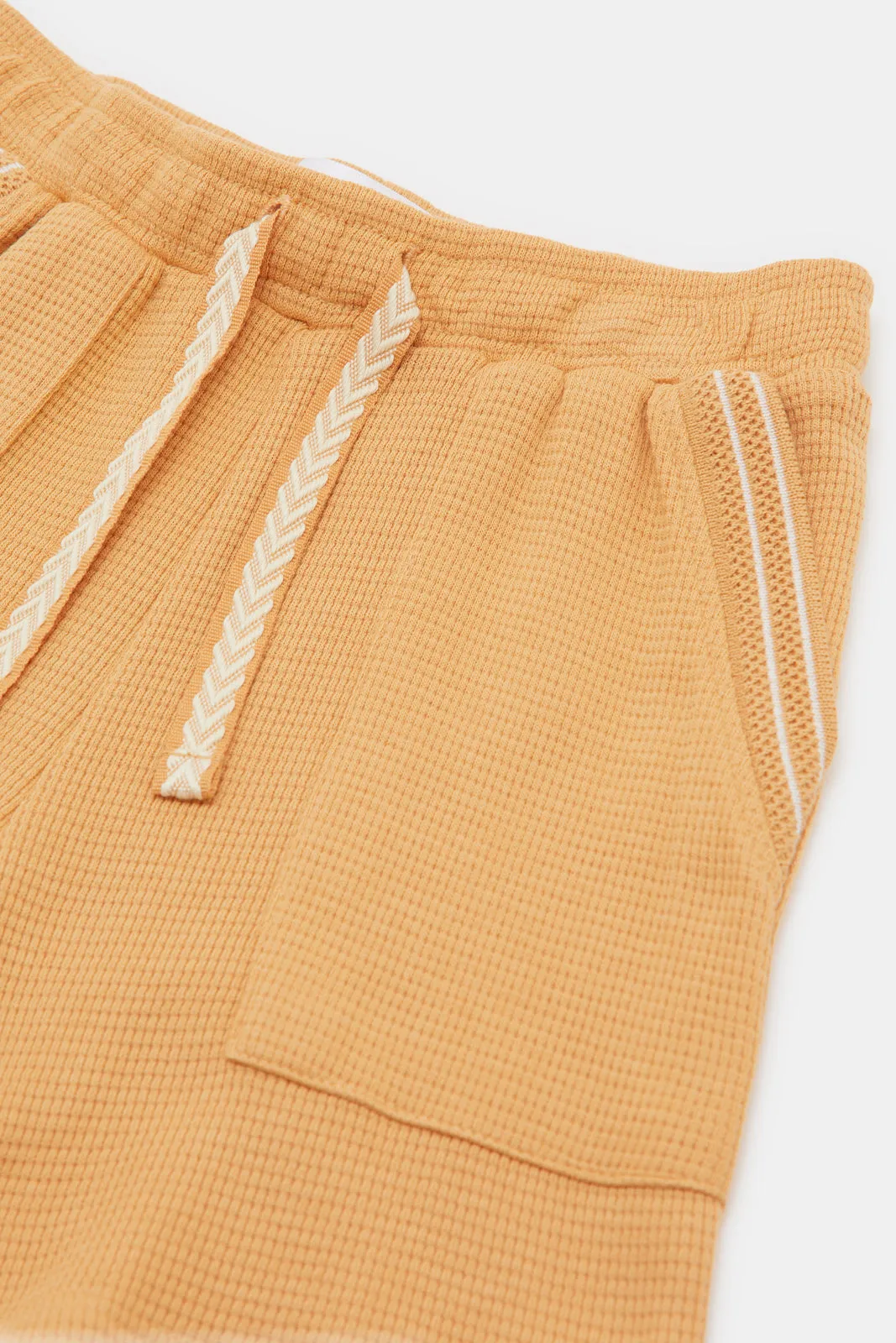 Infant Boys Orange Micro Waffle Active Shorts