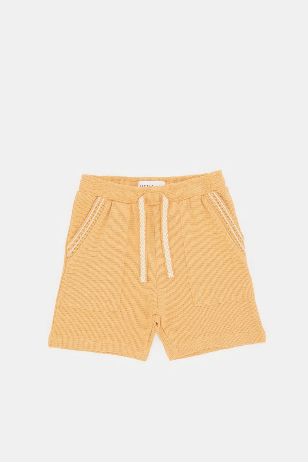 Infant Boys Orange Micro Waffle Active Shorts