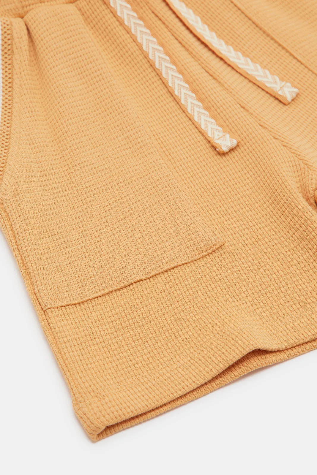 Infant Boys Orange Micro Waffle Active Shorts